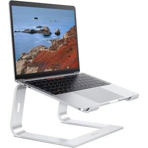 오모톤 노트북 스탠드 분리형 노트북 마운트 책상용 알루미늄 노트북 홀더 스탠드 맥북 에어 /프로 델 레노버 모든 노트북(11-16인치)과 호환 실버