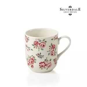 실버데일 빈티지 핑크로즈 머그 도자기 빈티지컵