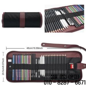 드로잉 연필 미술 용품 38개 스케치 세트 목탄 및 금속 12개