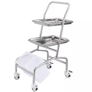 의료용 카트 병원 이동식 트레이 드레싱카 표준 폴 트롤리 단일 이중 통