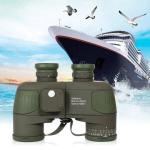 쌍안경 10x50 해양 군사 망원경 성인 방수 BAK4 프리즘 HD 스포츠 조류 관찰 하이킹 사냥 야외