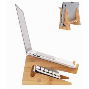 누보그레인 노트북 스탠드 책상용 나무 수직 노트북 스탠드 맥북 에어 프로 / 델 XPS / 서피스 프로 / / 픽셀북 / 레노버와 호환 대나무 노트북 스탠드 기타 노트북 13-17.7인치