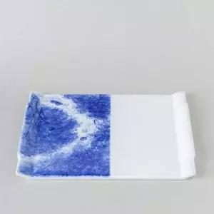 이천도자기 수작업 청화 풍경 컵받침 20.5cm 티코스터 도자기