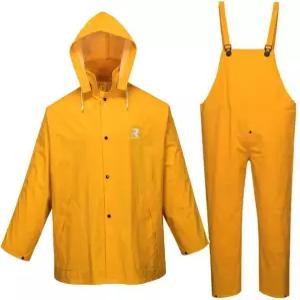 남성용 레인라이더 레인 수트 여성용 가죽 공예 레인기어 헤비 듀티 3피스 상업용 재킷 비브 팬츠 전체