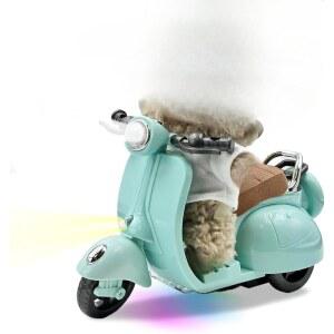 음악과 조명이 있는 회전형 미니 인형 스쿠터 블루