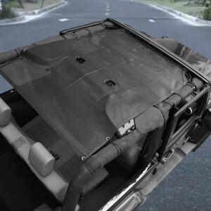 자동차 상단 햇빛가리개 메쉬 커버 지붕 UV 차단 보호망, 지프 랭글러 JK 2 문짝 2007-2017 액세서리, 57.5