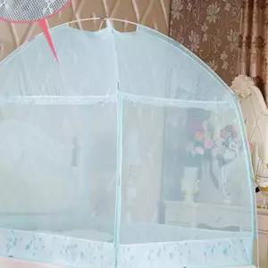 돔형 모기장 레이스 일체형 접이식 침대 모기장 여름 유아 설치 매쉬