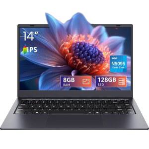 UOWAMOU 14인치 노트북 - N5095 쿼드코어 8GB RAM 128GB SSD WiFi 5 / Bluetooth 5.0 웹캠 프라이버시 커버 프리로드 오피스 2024 울트라 포터블