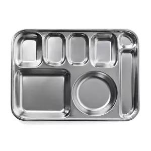 구내식판 스텐식판 사각5찬 수저 성인 급식 구내식당 학교 관공