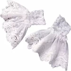 자갓 여성 스웨터 가짜 소매 속이 빈 코바늘 레이스 뿔 커프스 손목 워머