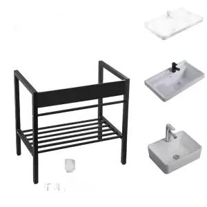 세면기 받침대 욕실 거치대 38x33x68cm 내추럴 지지대 프레임