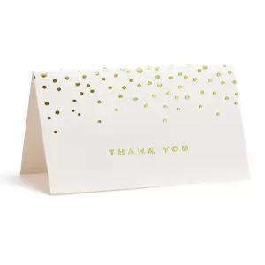 가트너 스튜디오 골드 포일 도트 감사 카드 보리 및 블랭크 노트 3.5 x 5 봉투가 포함된 50장 세트(13745)