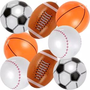요혼 8개 대형 풍선 스포츠 볼 16인치 축구 농구공 폭파 게임 파티 용품용 여름 수영장 비치 실내외 사용
