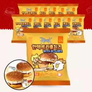 냉동 햄버거 트리플 치즈 전자레인지 PC방 간식 야식 식사용 조리 즉석