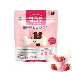 CJ 얌그루 뼈튼튼 칼슘 K2 구미 4g x 60개입 어린이 성장발육