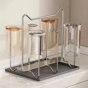 스테인리스 주방 컵 정리대 컵걸이 싱크대 컵 거치대 머그컵 텀블러 스테인리스