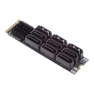 [호환품]AM-M.2 M KEY NVME - SATA 3.0 9포트 어댑터 6Gbps 컨버터 (M.2 하드 드라이브 용량 확장 데스크탑