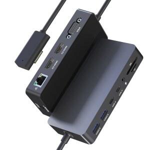 Surface 도킹 스테이션 트리플 디스플레이 듀얼 4K HDMI VGA Microsoft Pro용 12-in-1 Pro 도크 11 /10 /9 /8 /7 /6 /5 /4 /3 Laptop 7 Go /Book /Laptop