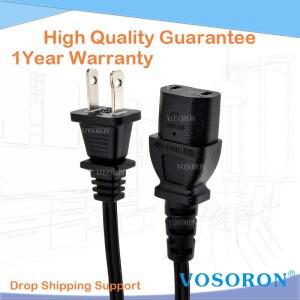 소니호환 호환호환 PS4 Pro Xbox One 등용 범용 2 갈래 편광 수-IEC C17 암 익스텐션 코드 1.8m 전원 교체