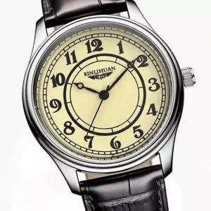 초단위 시간체크 손목시계 라운드 디자인 아날로그 초바늘 가죽 수능 학생 시계