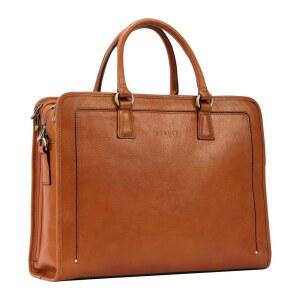 바누세 빈티지하고 스타일리시한 정품 풀 그레인 이탈리아 가죽 서류 가방 여성 15.6인치 노트북 비즈니스 워크백
