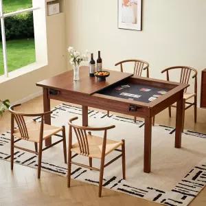 미끄럼 방지 플레이 매트 회전 컵 홀더 포커용 솔리드 우드 레그 퍼즐 보드 게임 러스틱 브라운을 사용하는