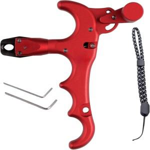 컴파운드 보우용 활 릴리스 장치, 4손가락 양궁 트리거, 360 ° 회전식 엄지손가락 릴리즈 보조기구