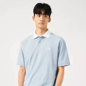 [백화점 정품] 빈폴 멘 메쉬 배색 칼라넥 반소매 티셔츠 - 블루 (BC5742C11P)