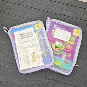 파우치 메쉬 퍼플 보조가방 파일 지퍼백