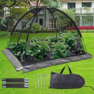 더블호스 연못 덮개 그물: 야외 물고기 코이 가든 겨울 보호를 위한 대형 13 x 17 피트 헤비 듀티 돔 나일론 메쉬 지퍼 말뚝으로 텐트를 덮는 나뭇잎 잔해 그물 식물로부터 보호합니다