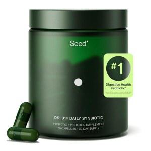 DS-01 데일리 신바이오틱 - 여성 및 남성을 위한 프리바이오틱 프로바이오틱 소화기 , 장 면역 지원, 복부 팽만 변비 선반 안정 60 캡슐(30일 공급)