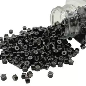 1000Pcs 헤어 익스텐션 마이크로 링 링크 비즈 인간의 머리카락 확장 도구에 대한 5mm 실리콘 라이닝 비즈-