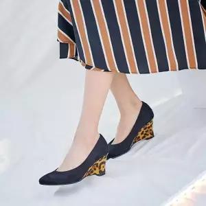 [타미나]7cm 웨지 레오파드굽 구두 AM5702-2 (S2954685)