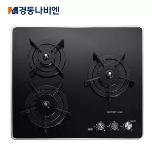 경동 나비엔 매직빌트인가스레인지 가스쿡탑3구 매립형 GRB-6303 블랙펄(타공 560*480)
