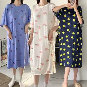 심쿵/반팔원피스/수면잠옷/쿨/아이스/롱원피스/롱맥시/파자마/빅사이즈/여름/바캉스/휴가8