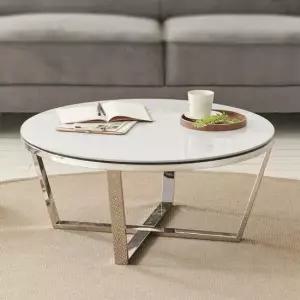 솔트 원형 세라믹 실버 거실 소파테이블 mwg011