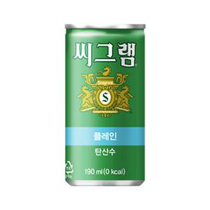 코카콜라 씨그램 플레인 190ml 30캔 탄산수 캔 음료수
