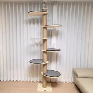 펫이랑 6단해먹 원목 캣폴 캣타워 고양이 숨숨집 스크래쳐 장난감