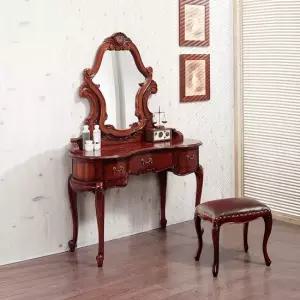 [퍼니프랑] 수입 유럽형 빈티지 엔틱가구 TR 25 FS020 거울 포함 우드 컬러 화장대 콘솔 세트
