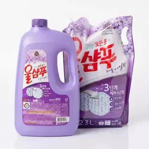 애경 울샴푸 퍼플라일락 3L+2.3L 손빨래 중성세탁세제 대용량 액체 섬유린스
