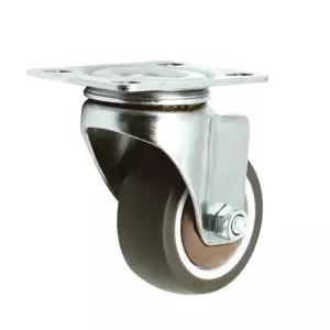 TPE 브라운 무소음 소형 대폭 5cm(2인치) 회전형 고무 바퀴 캐스터
