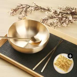 방짜유기 1인 면기 수저 선물세트