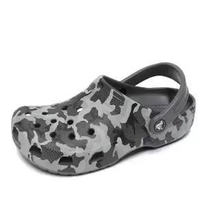 크록스 클래식 카모 클로그 여성 샌들 블랙그레이 207594-097