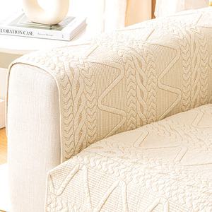 사계절 퀼팅 누빔 면 논슬립 쇼파패드 돌 가죽 리클라이너 쇼파 커버 덮개 매트 3인용 4인용 등받이 팔걸이