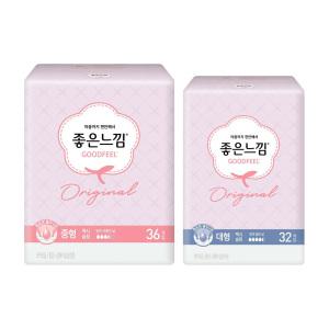 좋은느낌 오리지널 맥시슬림, 중형, 36매, 1개 + 대형, 32매, 1개