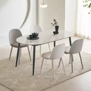 이즈 안데스 세라믹 타원 1600 4인 식탁 세트 IFO165