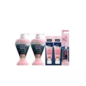 페리오 히말라야 핑크솔트 펌핑치약 플로럴민트, 285g, 2개 + 플로럴민트, 100g, 2개 + 칫솔 부드러운모, 1개