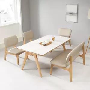 마이홈 4인 낮은 원목 통세라믹 식탁세트 1400 1600