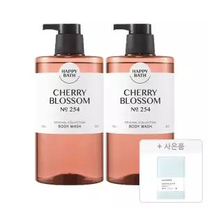 해피바스 오리지널컬렉션 바디워시 체리블로섬 910g, 2개+증정(일리윤 세라마이드 아토 수딩젤 5ml, 1개)