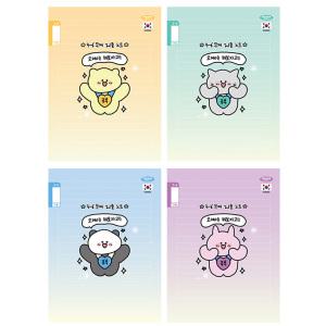 펜피아 1000 초등노트 제본 3~6 무제 노트 21줄 캐릭터 유선 필기 학생 공책 24매